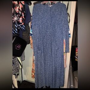 LULaroe blue cardigan w pockets in like new condition size med